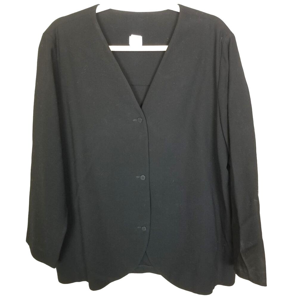 Vintage Eileen Fisher Wool Cardigan Top Size L Quiet Luxury Lagenlook Minimalist